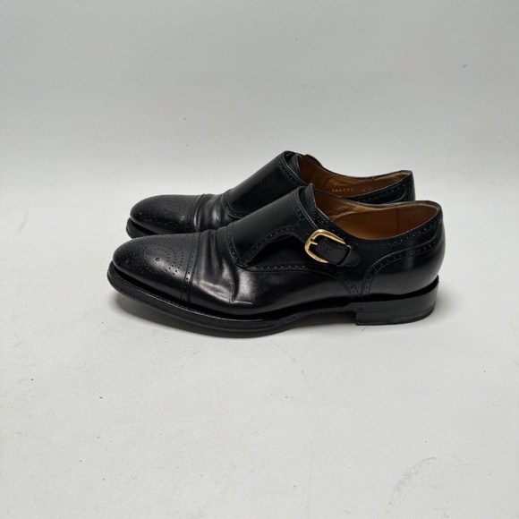 Rare - GUCCI Black Monk Strap Leather Shoes - US 8 - Excellent Condition - Picture 7 of 16